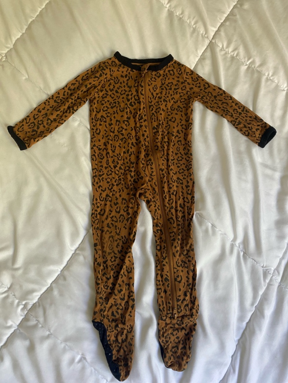 Leopard print footie